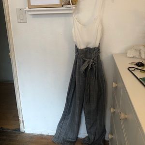 Jumpsuit never worn plaid and tank top